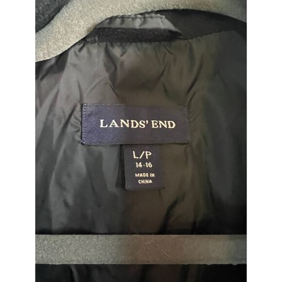 Lands End Black Womens Puffer Jacket Size Petite Large - Picture 2 of 4